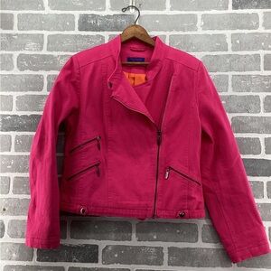 Twiggy London Pink Moto Jacket Size Medium